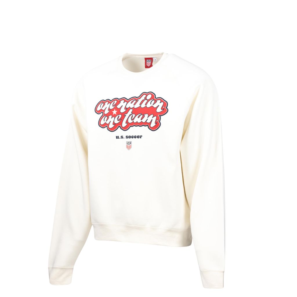Sports Design Adult's Crewneck Sweatshirt - Team USA Soccer, Off White (XS)