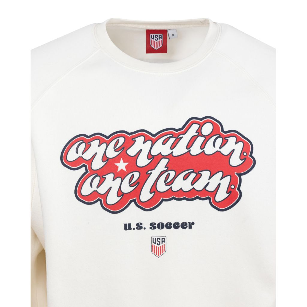 Sports Design Adult's Crewneck Sweatshirt - Team USA Soccer, Off White (XS)