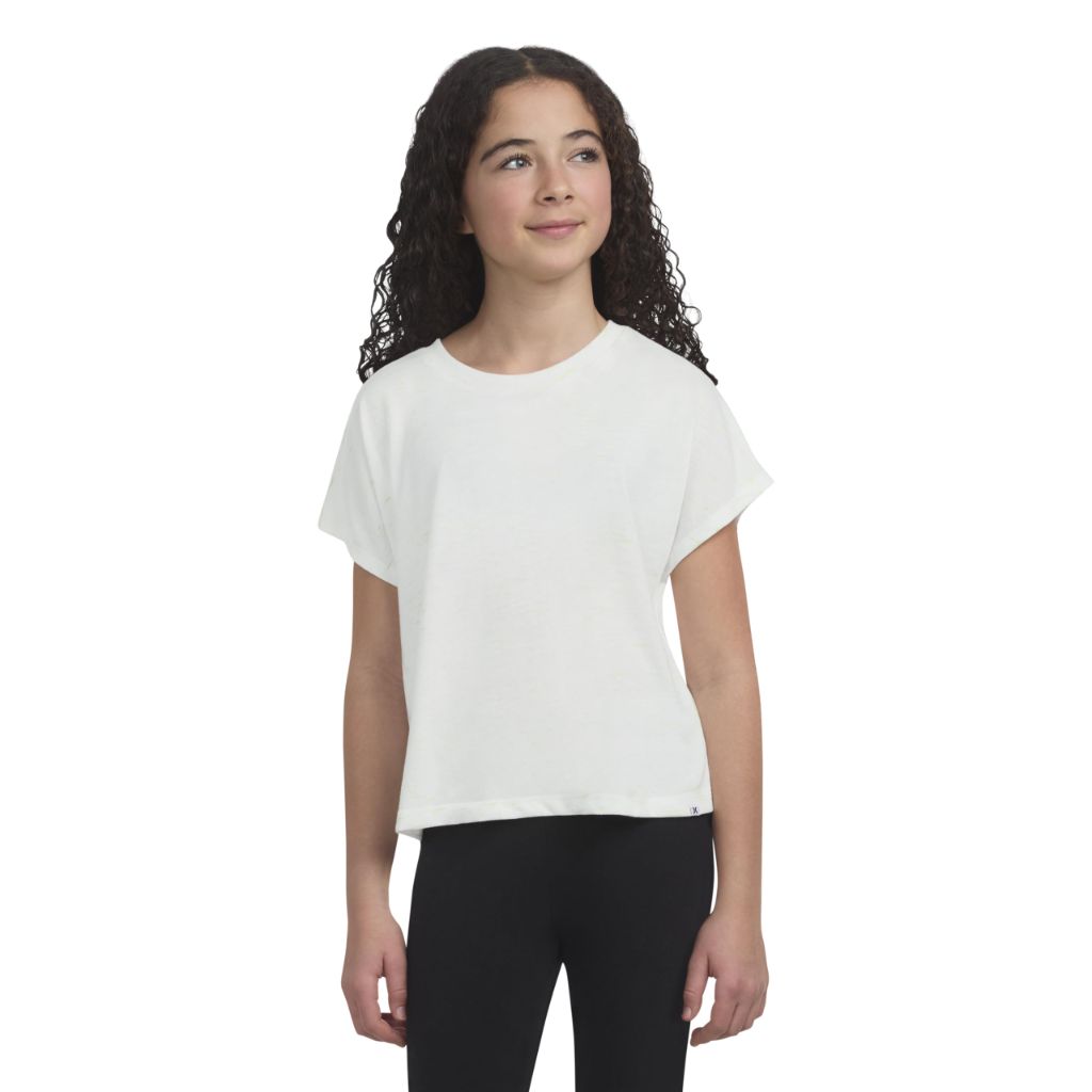 Hurley Girl's Soft Knit Basic T-Shirt - Marshmallow, Size 6X
