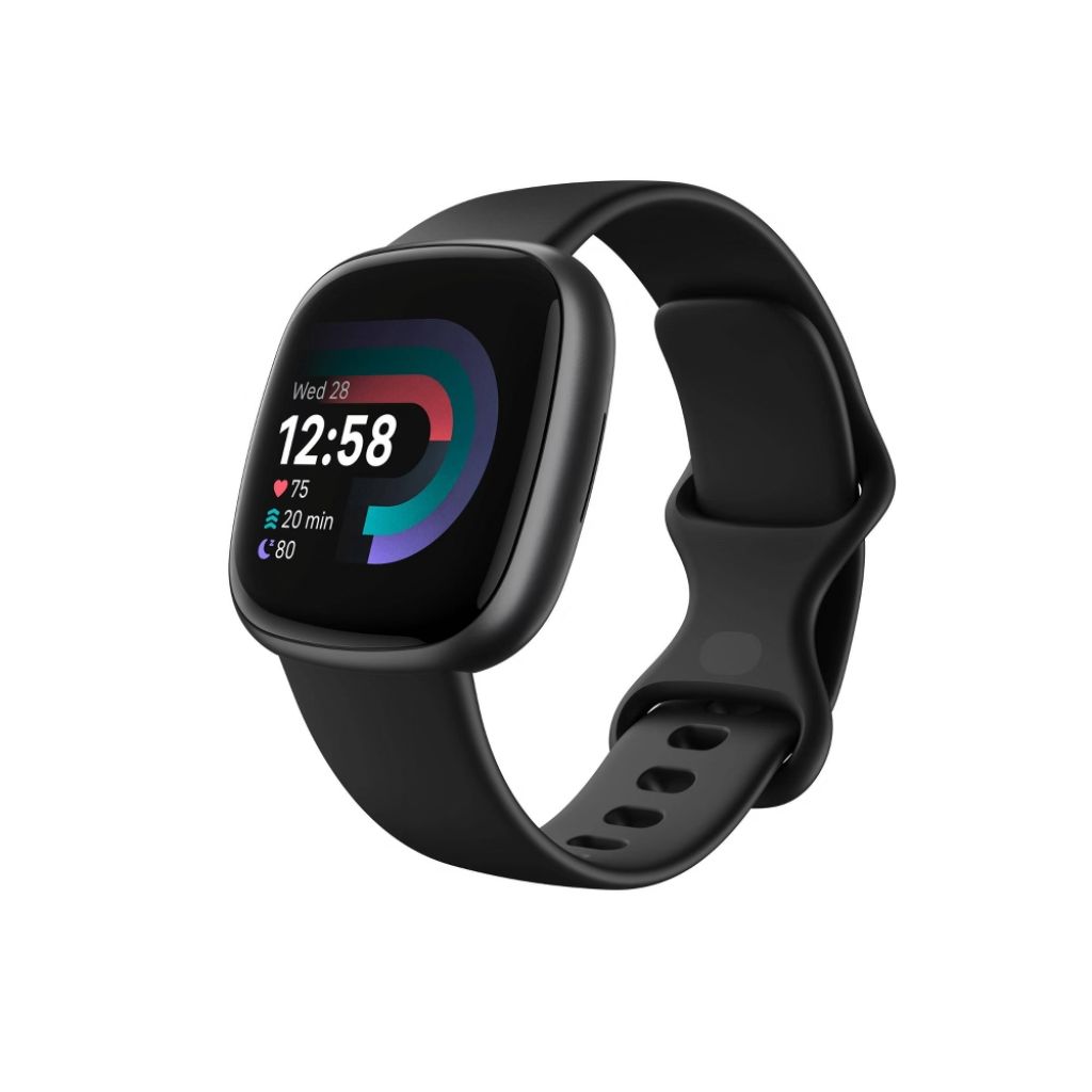 Fitbit Versa 4 Smartwatch - Graphite Aluminum with Black Band