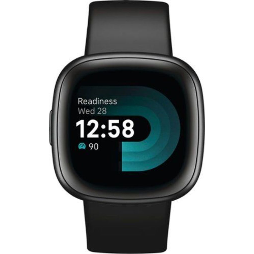 Fitbit Versa 4 Smartwatch - Graphite Aluminum with Black Band
