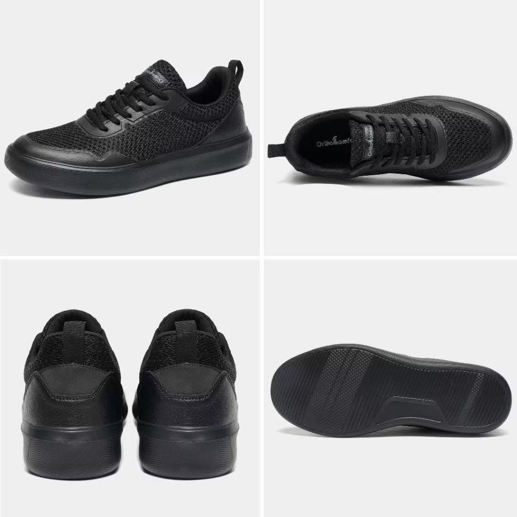 Orthocomfoot Men's Orthopedic Walking Skate Shoe Sneakers - Black, Size 11.5