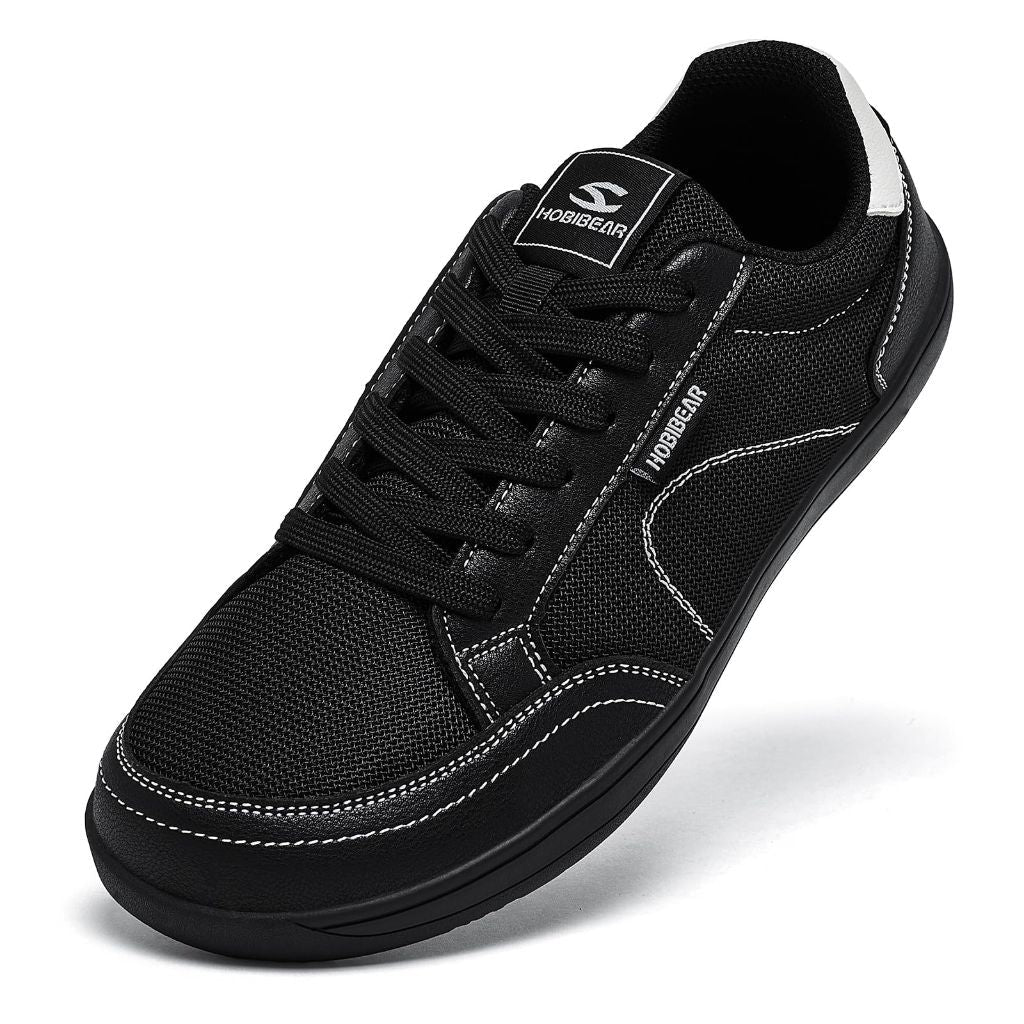 Hobibear Unisex Adult's Minimalist Zero Drop Sneakers - Black, Size (M) 11 / (W) 12 Wide