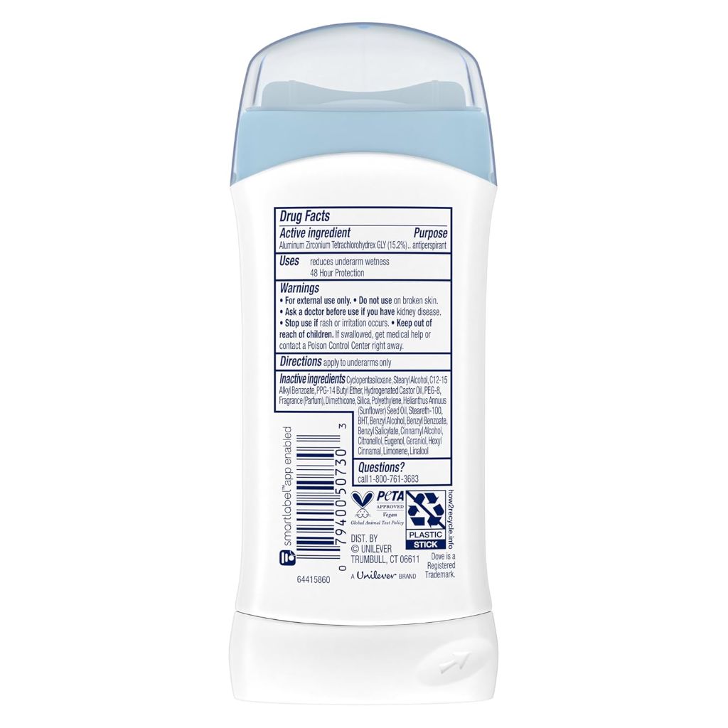 Dove Women's Invisible Solid Antiperspirant Deodorant - Original Clean, 5.2oz (Twin Pack)