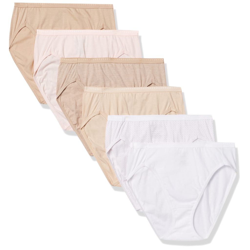 Hanes Women's Ultimate Cotton Hi-Cut Briefs - Assorted Colors, Size 8/XL (6 Pairs)