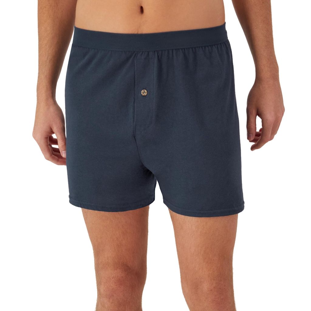 Hanes Men's Tagless Soft Knit Boxers - Blue/Gray, Size L (6 Pair)