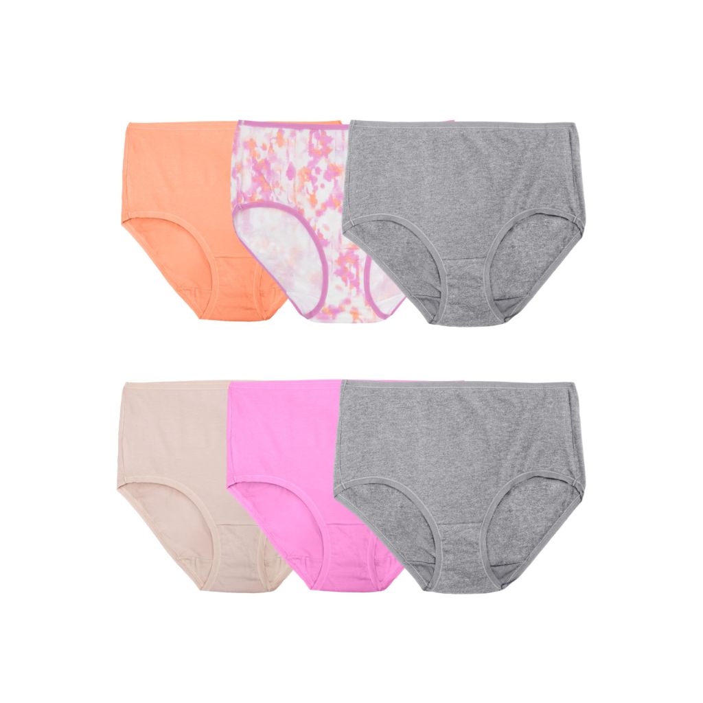 Fruit of the Loom Women's 360° Stretch Cotton Comfort Briefs - Assorted Colors, Size 10/3XL (6 Pairs)