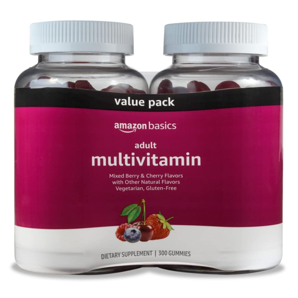 Amazon Basics Adult Multivitamin Gummies - Mixed Berry & Cherry, 150ct (2 Pack)