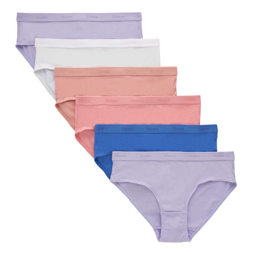 Hanes Girls' Originals SuperSoft Hipster Underwear - Assorted Colors, Size 16 (6 Pairs)