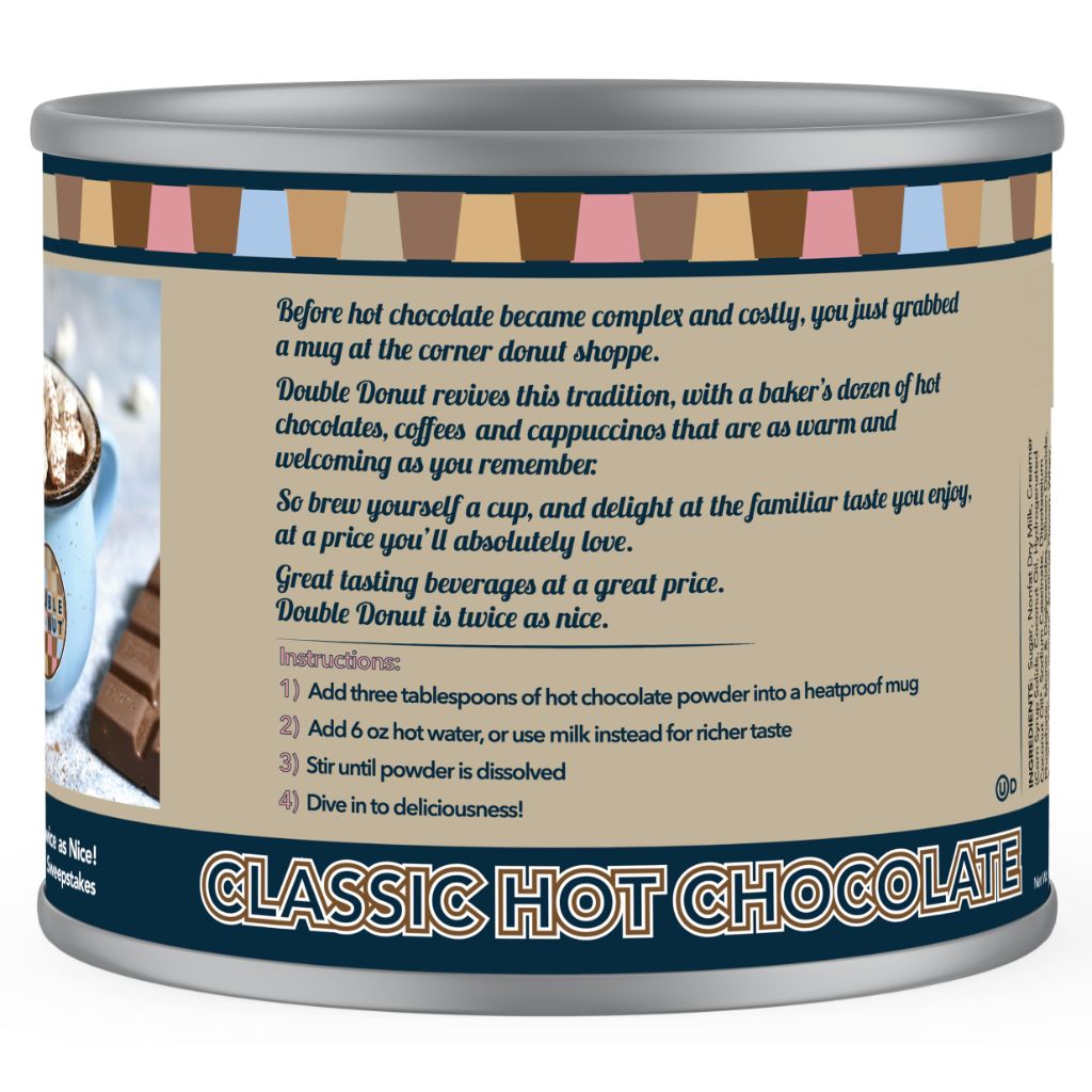 Double Donut Classic Hot Chocolate Powder Mix - 12oz.