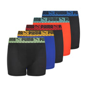 PUMA Boys' Performance Boxer Briefs - Black/Multi, Size M (5 Pairs)