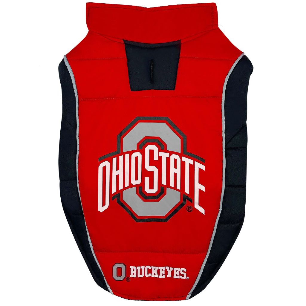 Pets First Puffer Vest for Dogs - Ohio State, Size M