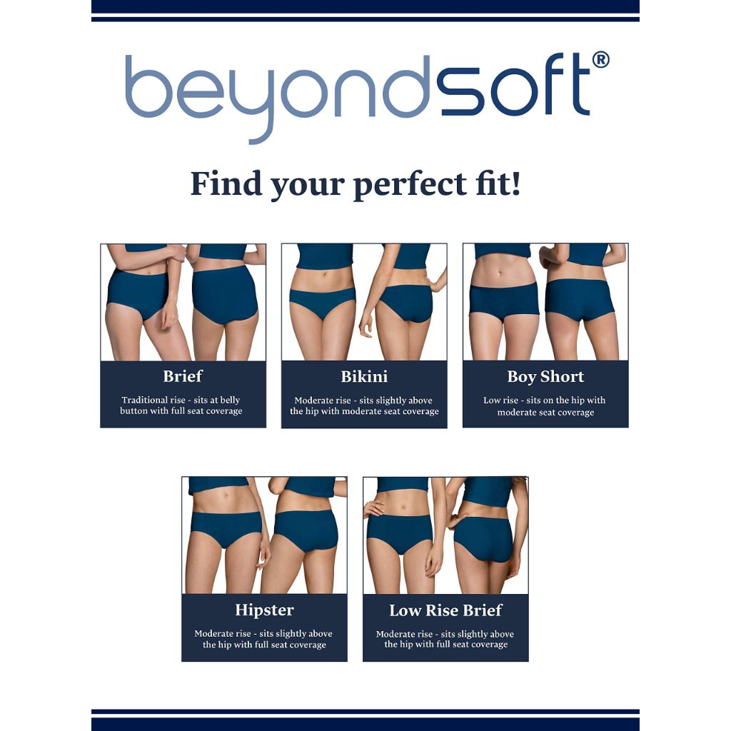 Fruit of the Loom Women's Beyondsoft Hipster Underwear - Assorted Colors, Size 8/XL (6 Pair)