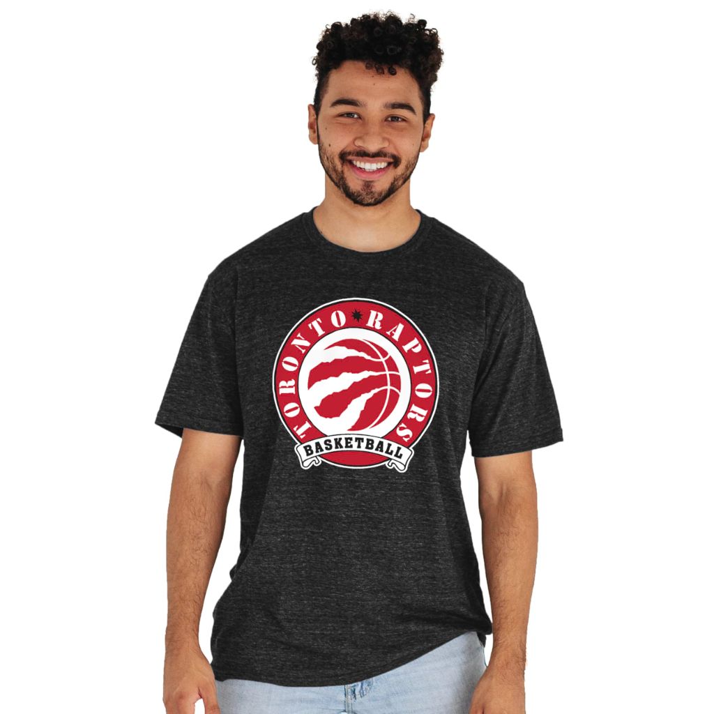 Blue 84 Adult's NBA Officially Licensed Tri-Blend T-Shirt - Toronto Raptors, Black (Medium)
