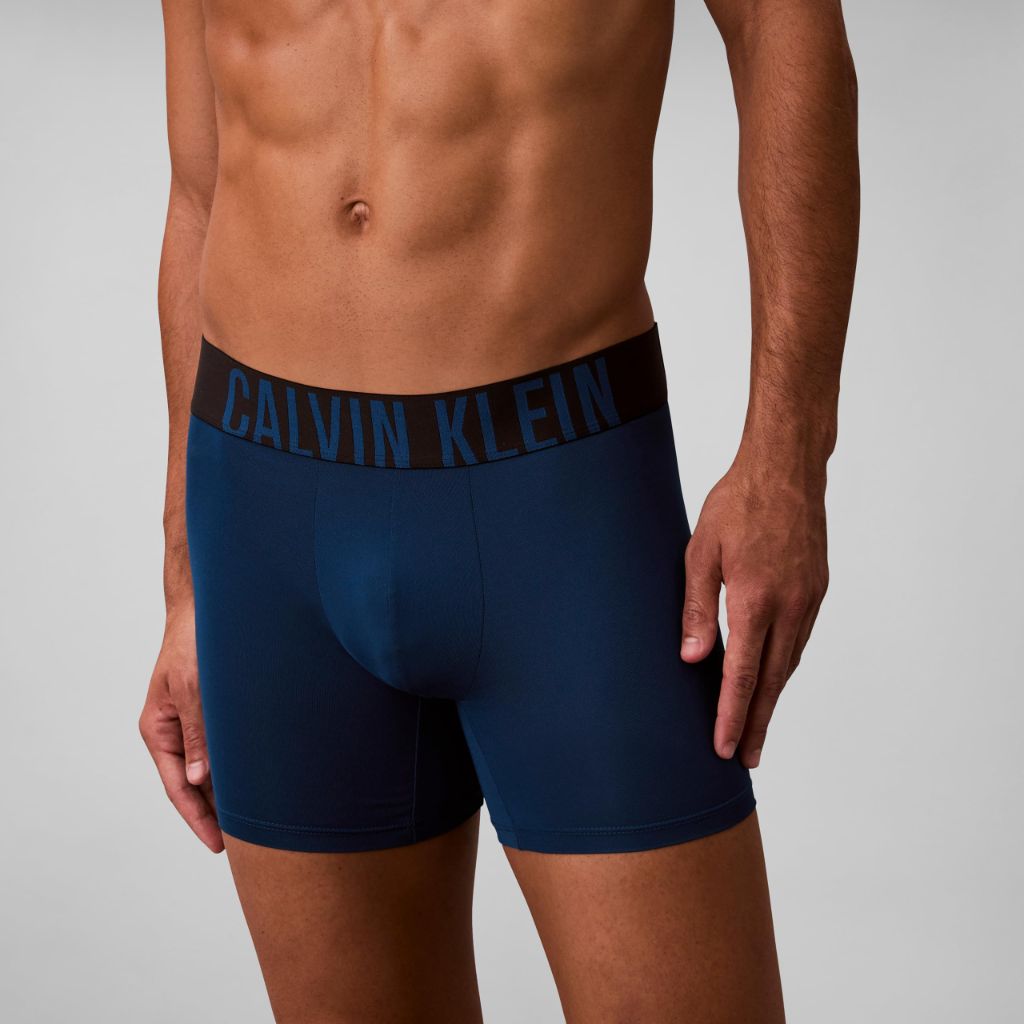 Calvin Klein Men's Intense Power Microfiber Stretch Boxer Briefs - Blue/Black, Size XL (3 Pair)
