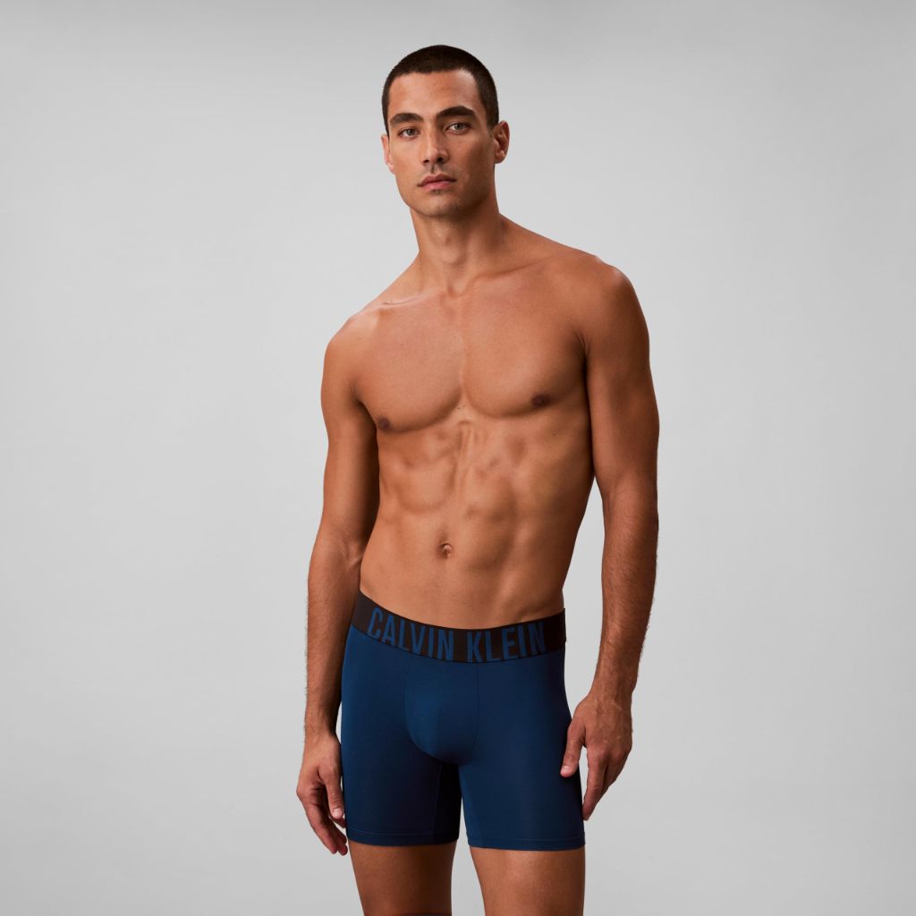 Calvin Klein Men's Intense Power Microfiber Stretch Boxer Briefs - Blue/Black, Size XL (3 Pair)