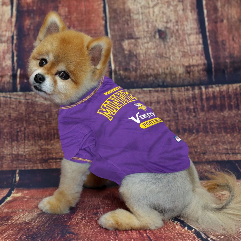 Pets First NFL Licensed Dog T-Shirt - Minnesota Vikings, Purple (Medium)