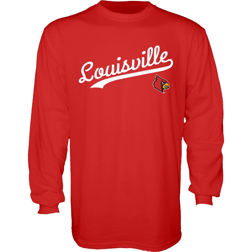 Blue 84 Men's NCAA Long Sleeve T-Shirt - Louisville Cardinals, Red (Small)