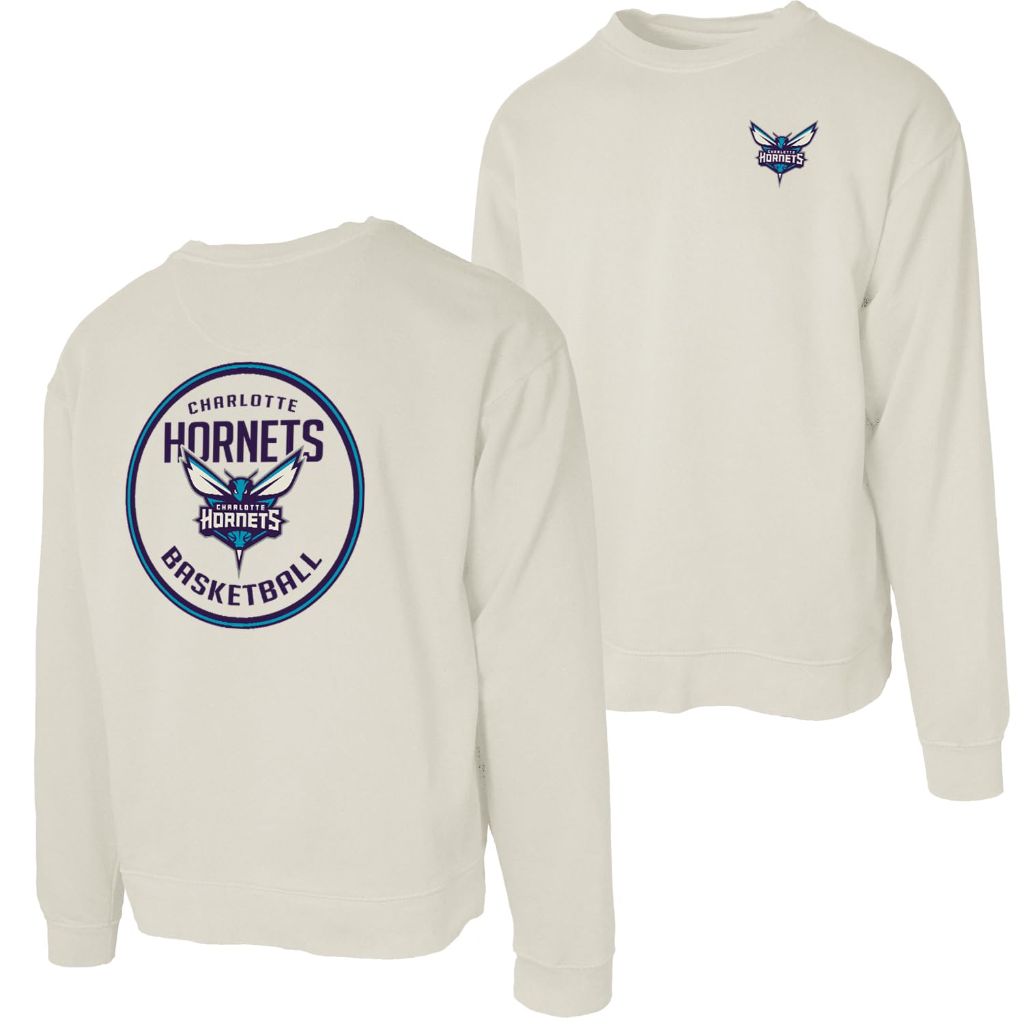 Blue 84 Adult's NBA Officially Licensed Crewneck Sweatshirt - Charlotte Hornets, Ivory (Medium)