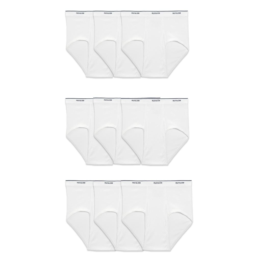 Fruit of the Loom Men's Briefs - White, Size XL (9 Pair)