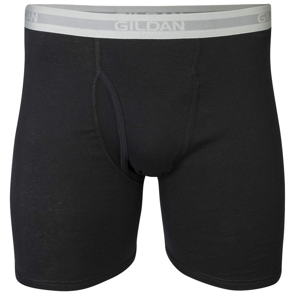 Gildan Men's Tagless Classic Length Boxer Briefs - Black, XL (5 Pair)