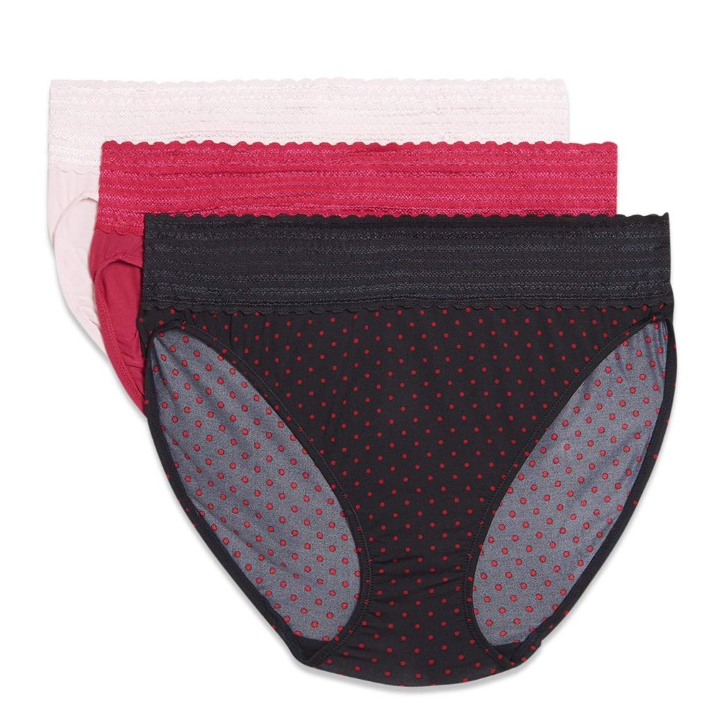 SZ L, Warner's womens Blissful Benefits No Muffin Top Micro Hi-cut Panties With Lace Multipack Underwear