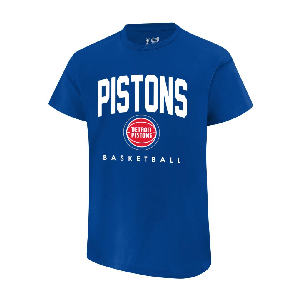 NBA Official Men's Teamster T-Shirt, Detroit Pistons, Blue, SZ M