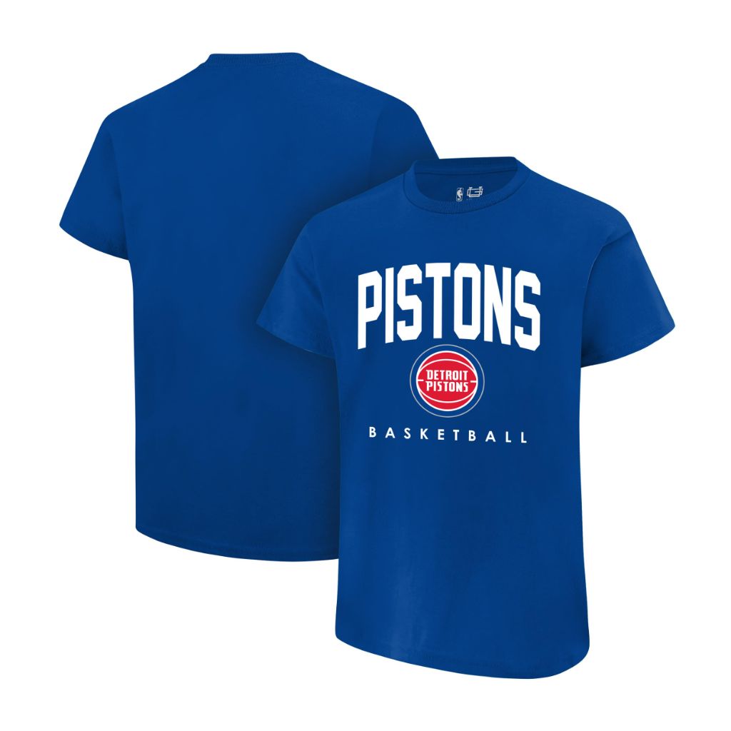 NBA Official Men's Teamster T-Shirt, Detroit Pistons, Blue, SZ M