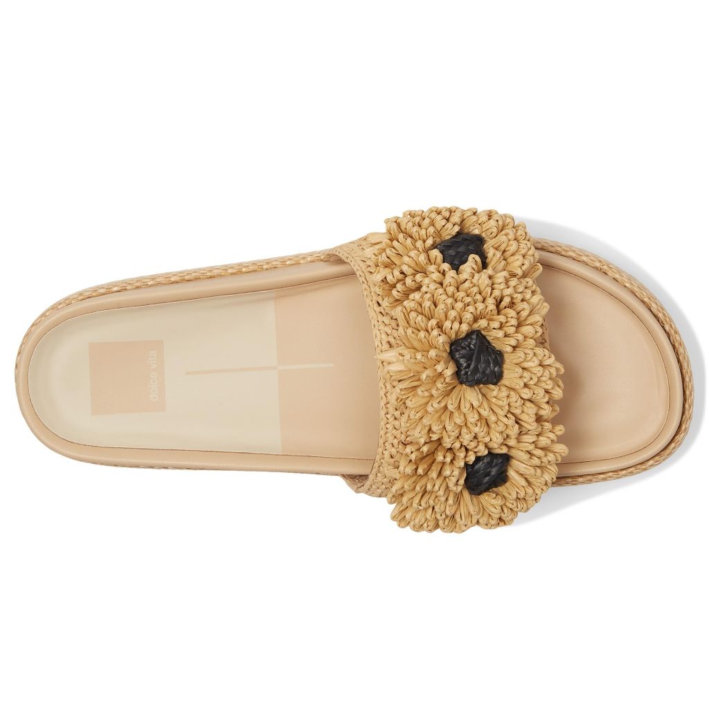 Dolce Vita Women's Sidona Flower Sandals - Light Natural Raffia, Size 7