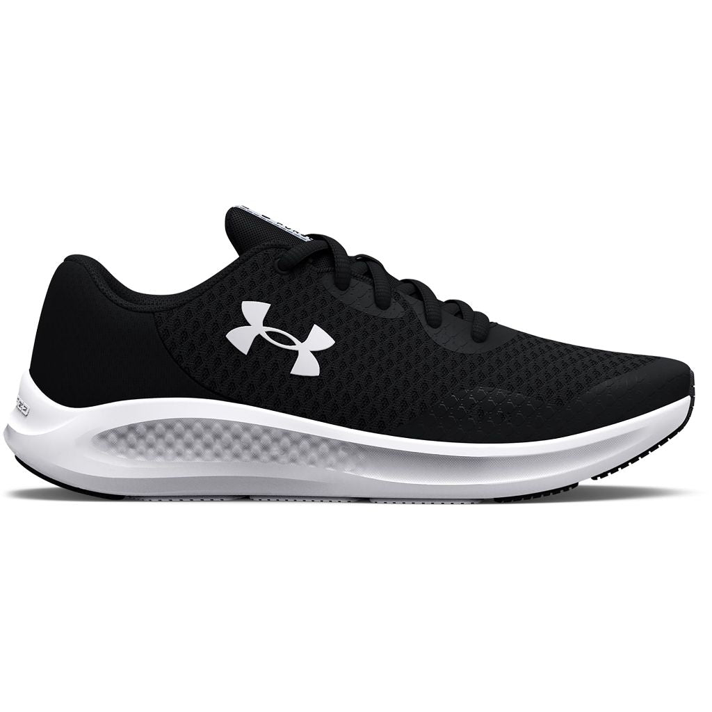 Under Armour Boys' Charged Pursuit 3 Sneakers - Black/White, Size 5.5 Big Kid