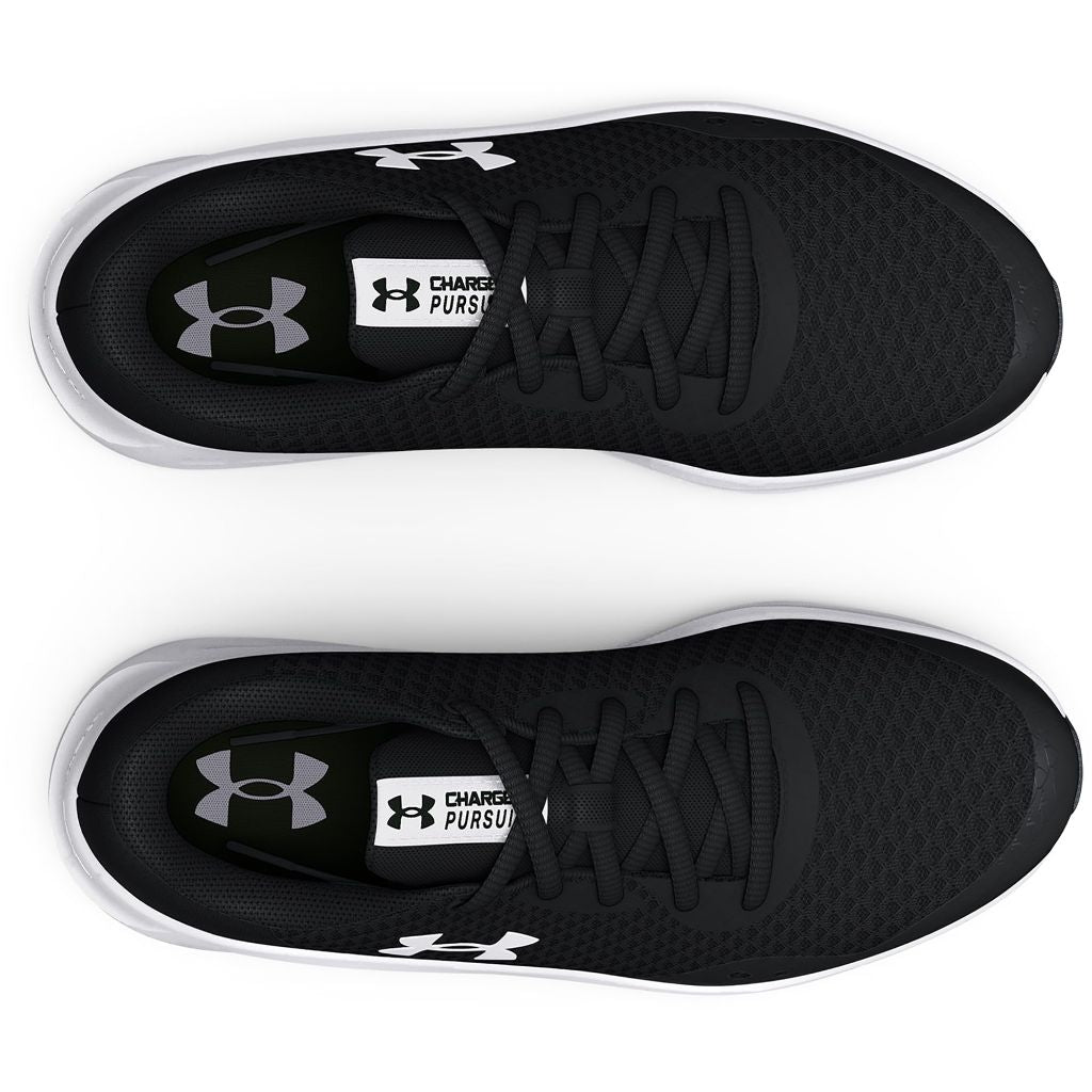 Under Armour Boys' Charged Pursuit 3 Sneakers - Black/White, Size 5.5 Big Kid