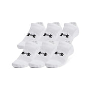 Under Armour Adult's Training No Show Socks - White, Large (6 Pairs)