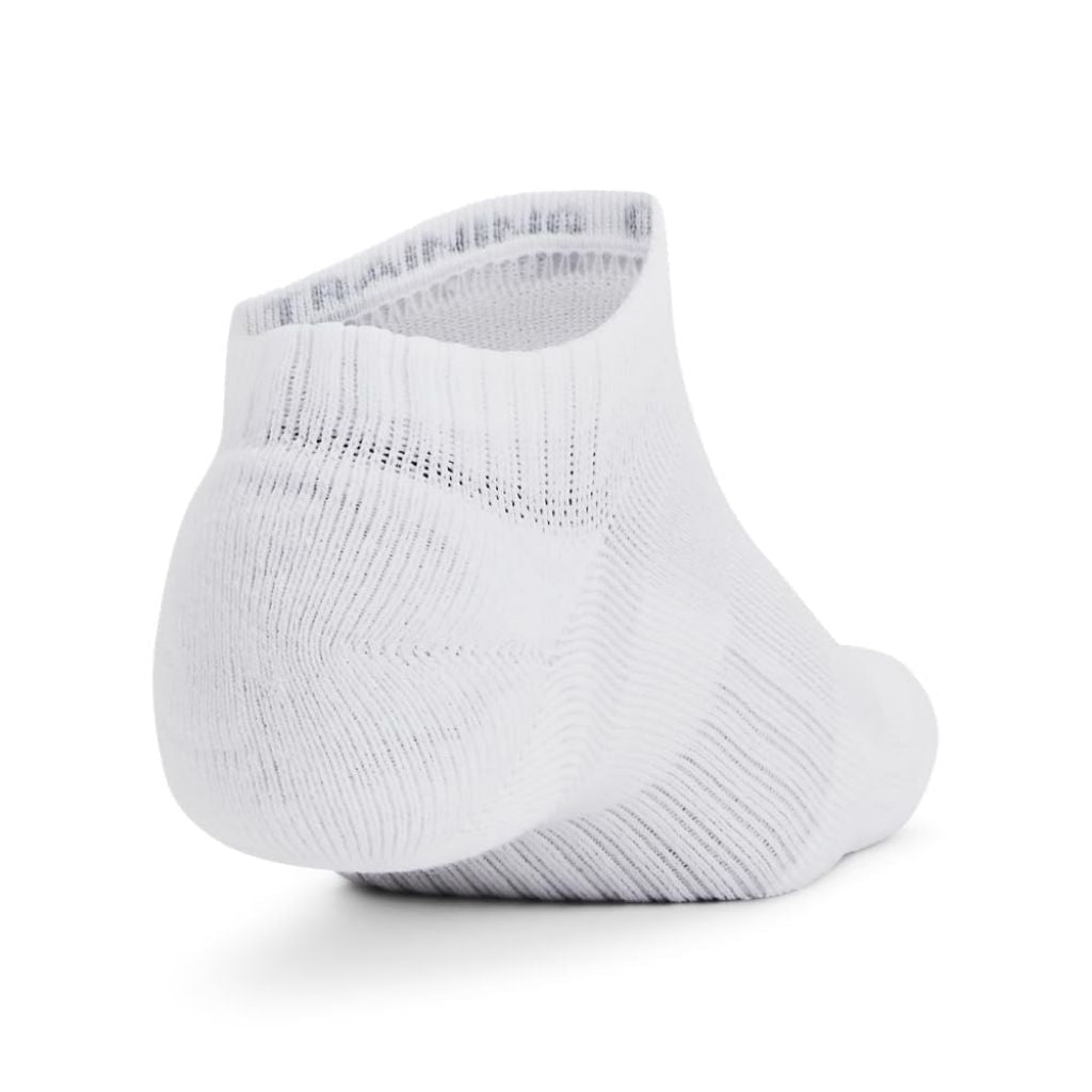 Under Armour Adult's Training No Show Socks - White, Large (6 Pairs)