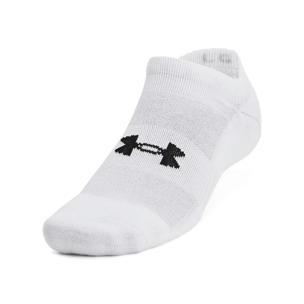 Under Armour Adult's Training No Show Socks - White, Large (6 Pairs)
