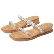 Anne Klein Women's Blair Wedge Sandal - Clear Natural, Size 7