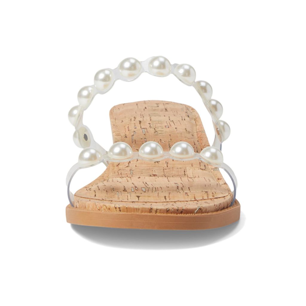 Anne Klein Women's Blair Wedge Sandal - Clear Natural, Size 7