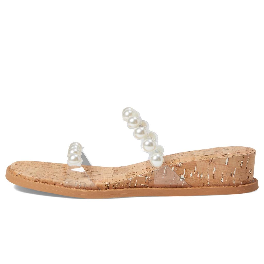 Anne Klein Women's Blair Wedge Sandal - Clear Natural, Size 7