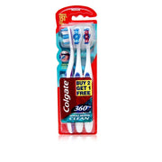 Colgate 360 Whole Mouth Clean Adult Toothbrush - 3 Pack