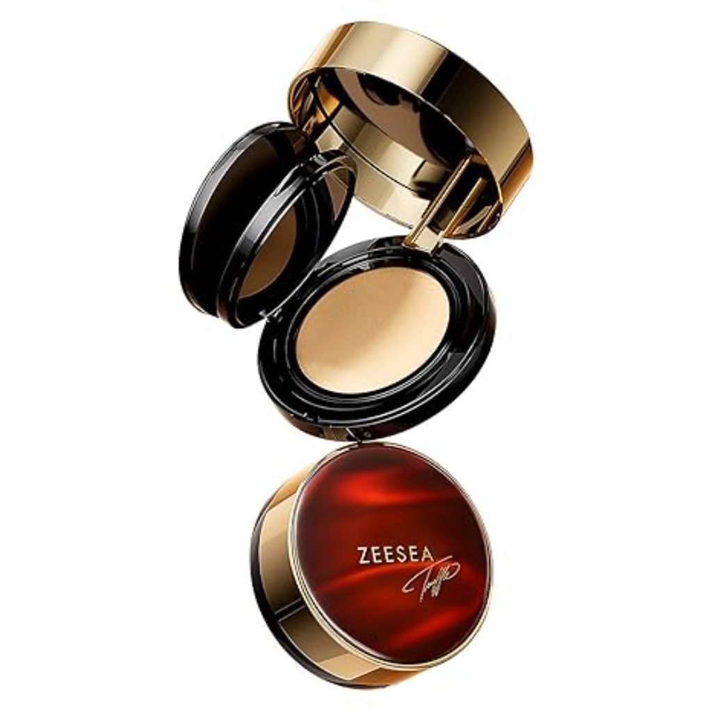 zeesea 2-in- 1 Black Truffle Cushion Pressed Powder Foundation - Natural, 0.32 + 0.18oz