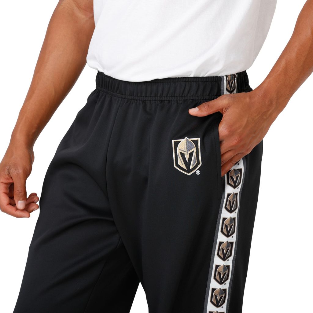 FOCO Men's NHL Team Color Stripe Logo Track Suit Pants - Vegas Golden Knights, Size Small