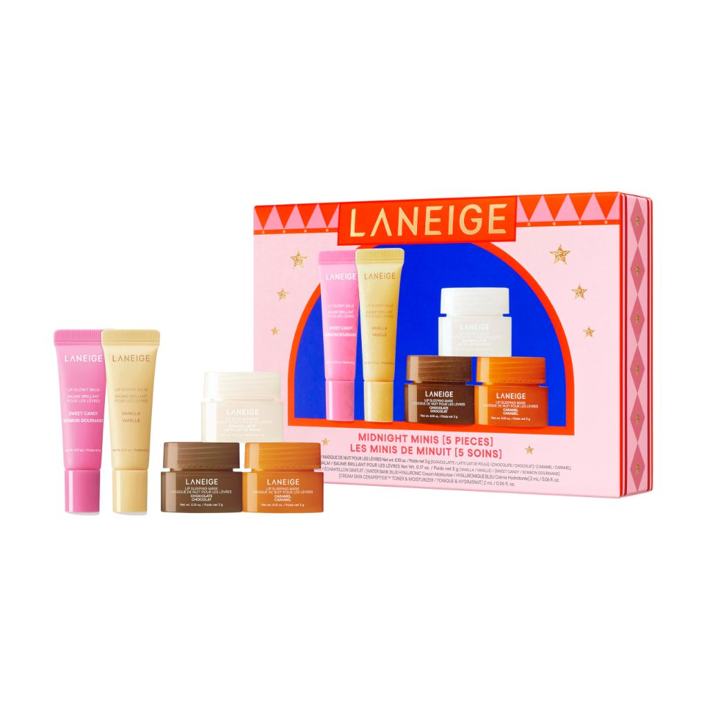LANEIGE Midnight Minis: Limited-Edition Holiday Lip Care Gift Set for Day & Night Hydration (5pcs)