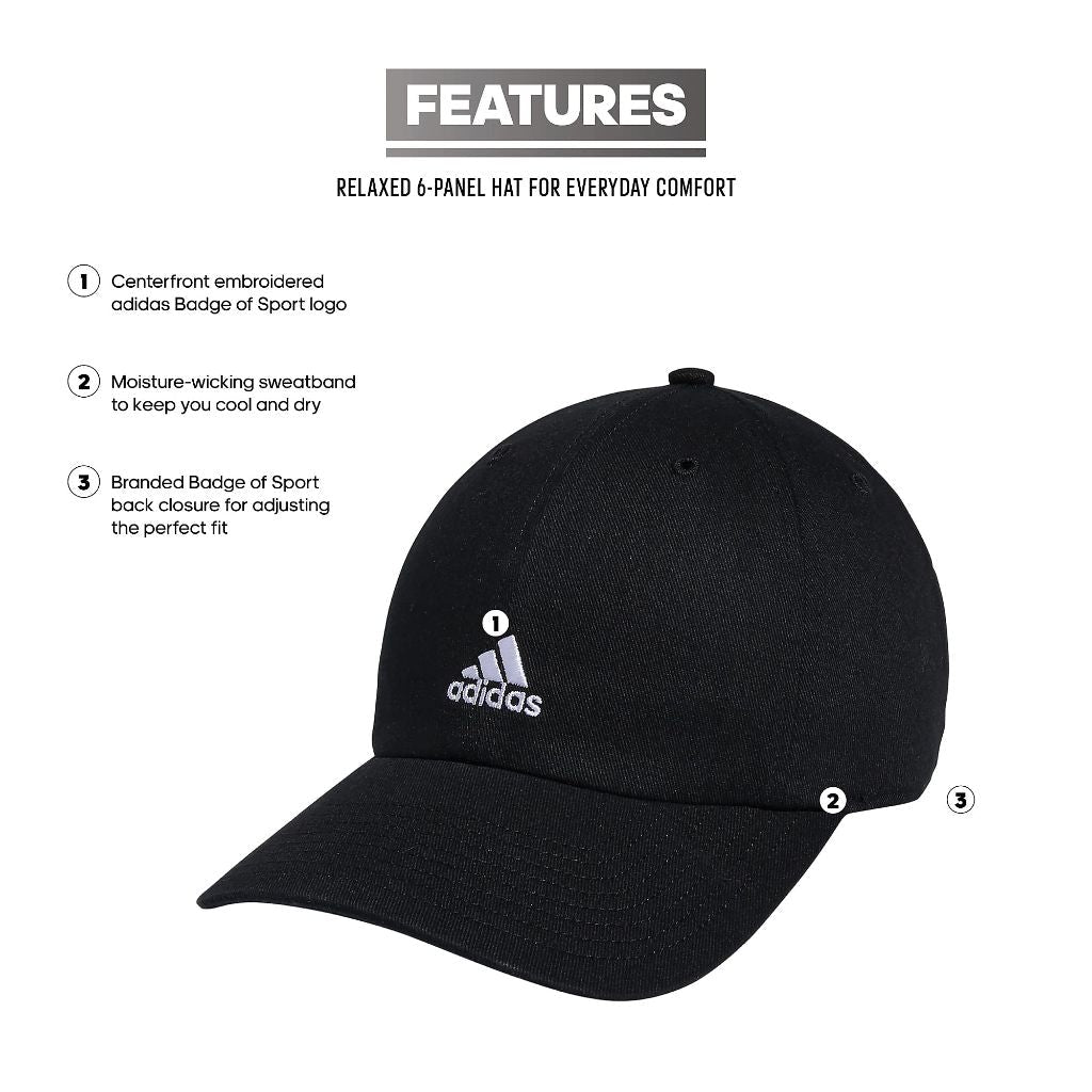 adidas Women's Aeroready Saturday Baseball Cap – Adjustable Relaxed Fit, Black