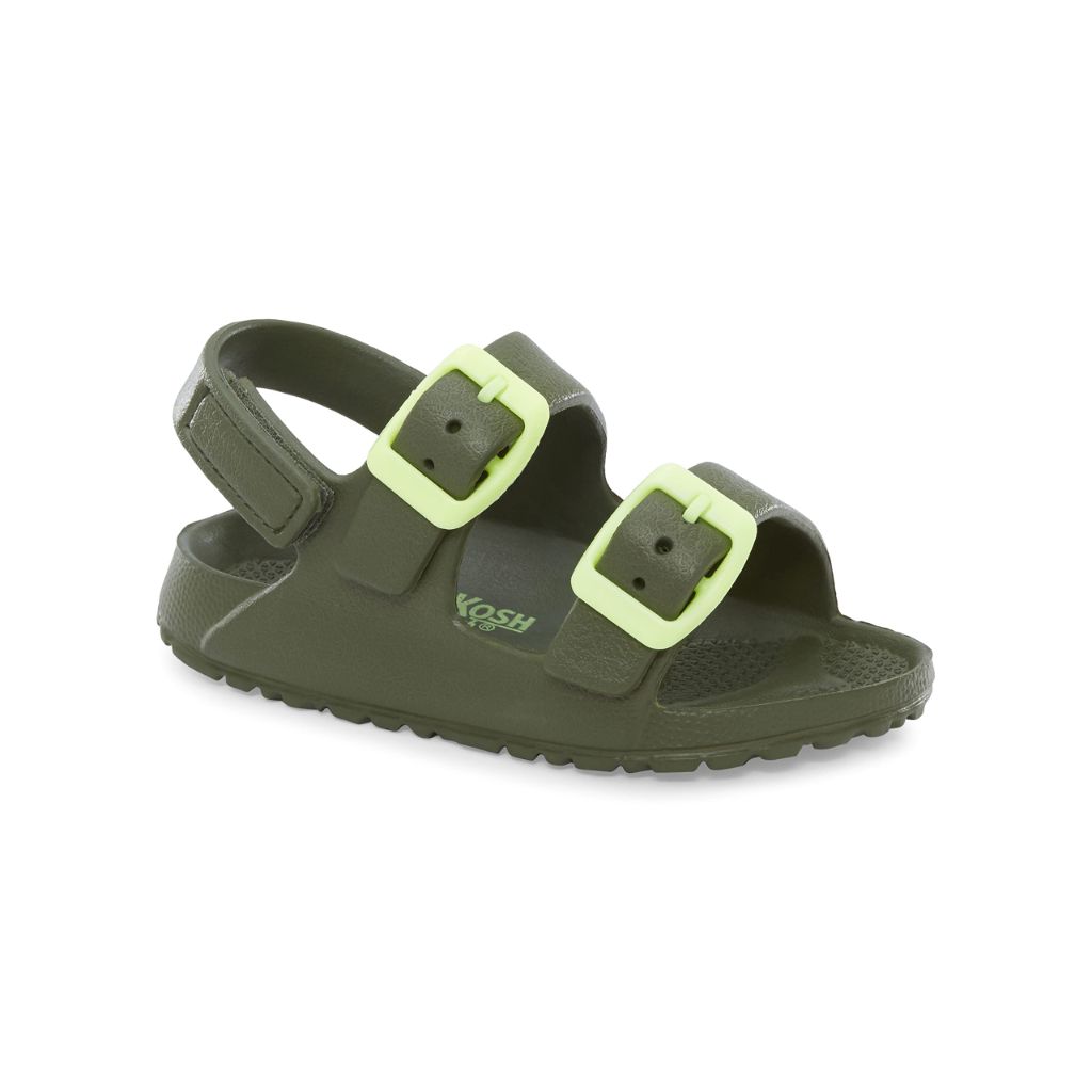 OshKosh B'Gosh Toddler Rivar Sandal - Olive/Lime, Size 6 Toddler