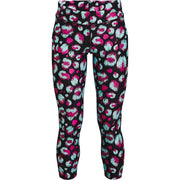 Under Armour Girl's HeatGear Armour Printed Ankle Crop Leggings - Black/Meteor Pink, YS