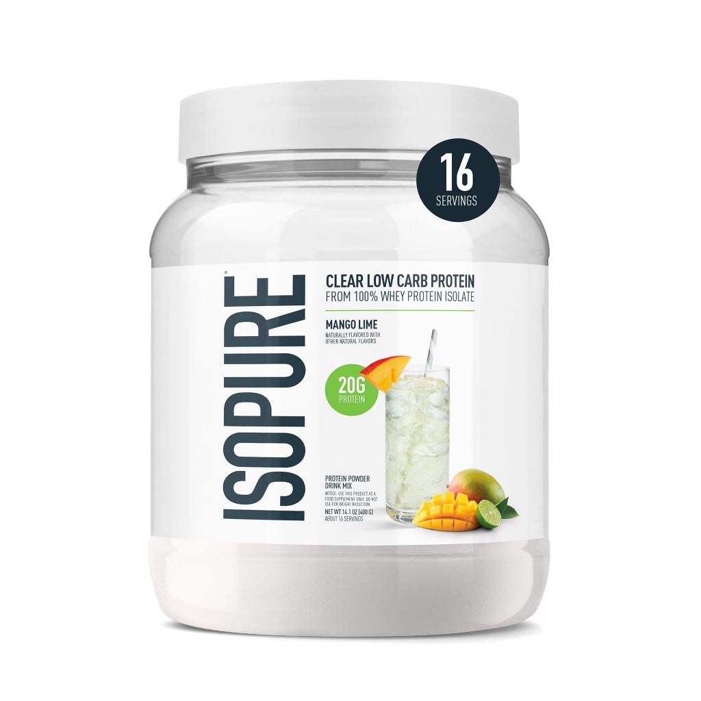 Isopure Clear Low Carb Whey Isolate Protein Powder - Mango Lime, 14.1oz.