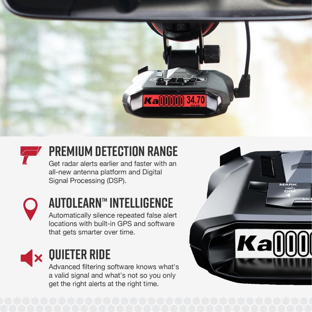Cobra RAD 700i Laser Radar Detector - Premium Detection Range, AutoLearn Intelligence, Advanced Filtering Software