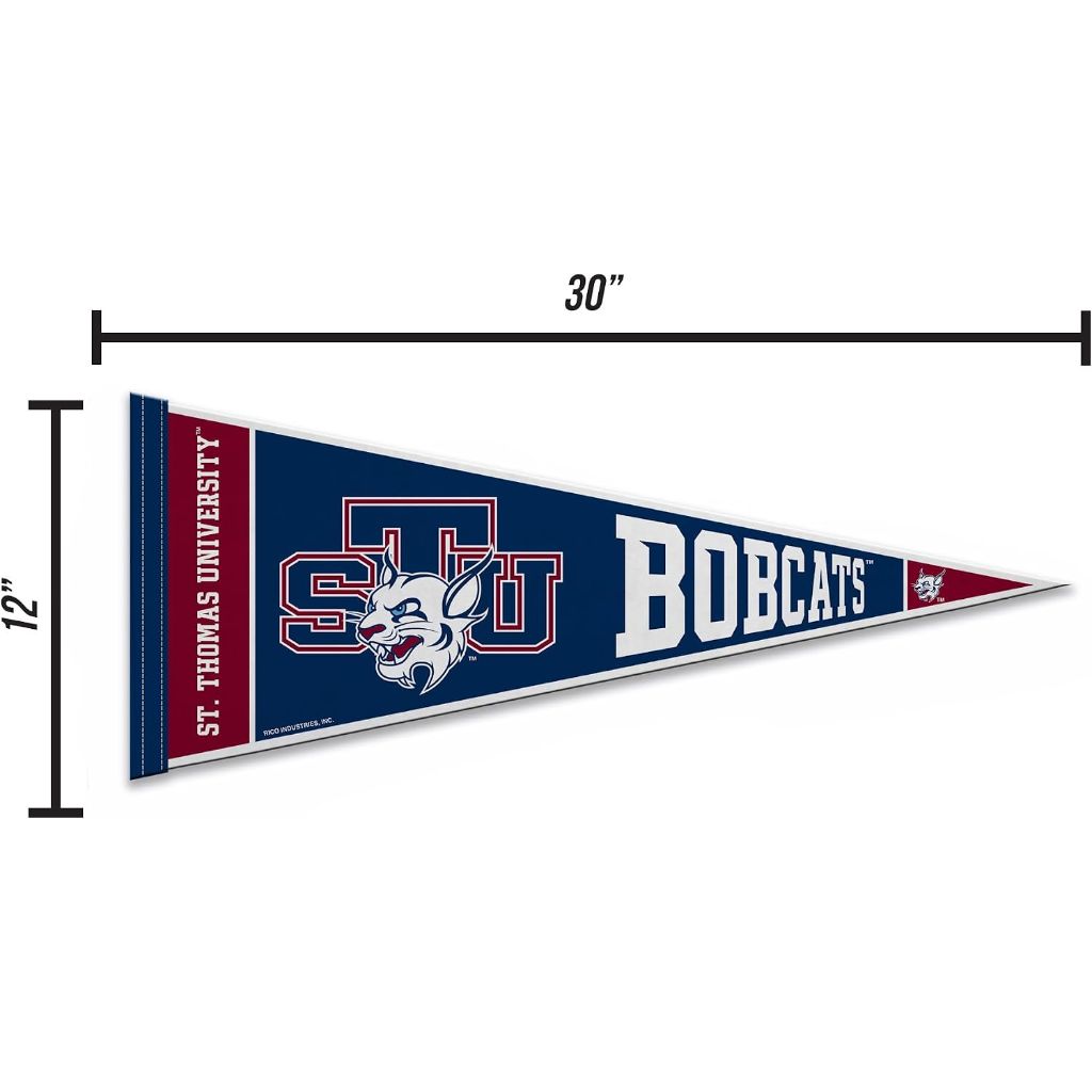 Rico Industries NCAA Felt Wall Décor Pennant, 12" x 30" -  St. Thomas (FL) Bobcats