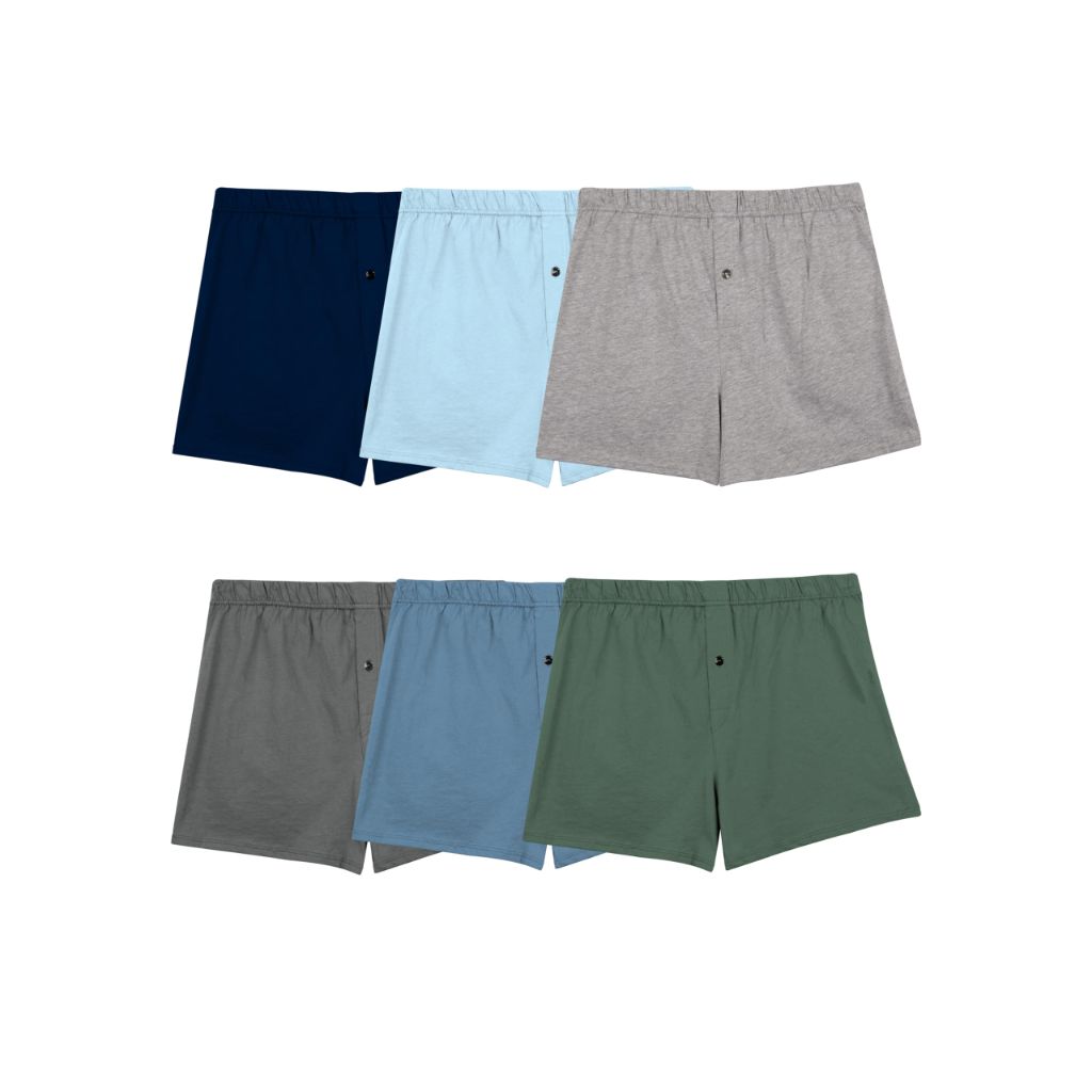 Fruit of The Loom Men's Tag-Free Knit Boxers - Assorted Colors, Large (6 Pairs)
