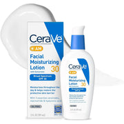 CeraVe AM Facial Moisturizing Lotion with SPF 30, Oil-Free Face Moisturizer with SPF, Formulated with Hyaluronic Acid, Niacinamide & Ceramides, Non-Comedogenic, Broad Spectrum Sunscreen, 3 Ounce