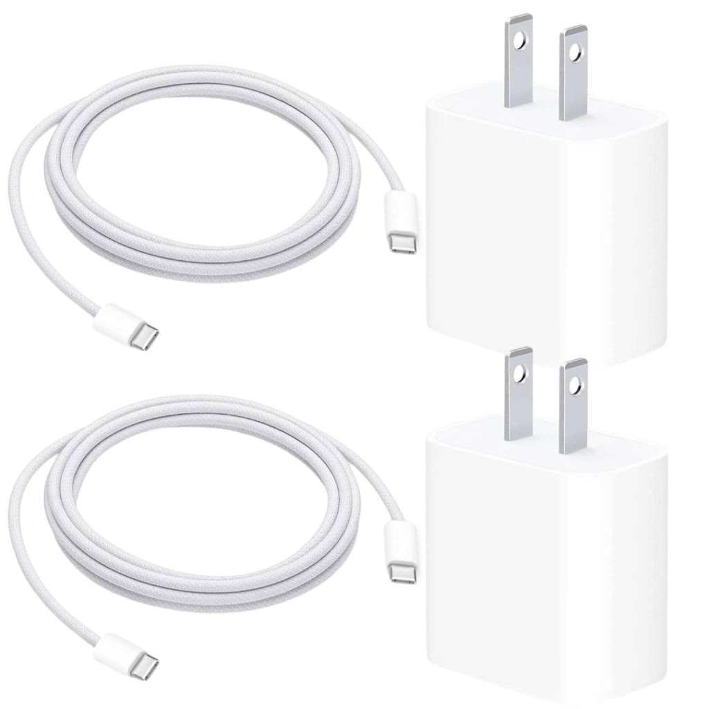 Abysssea Pro 2nd/3rd Gen Charger, 20W USB-C Charging Cord, USB-C to USB-C - White (2 Pack)